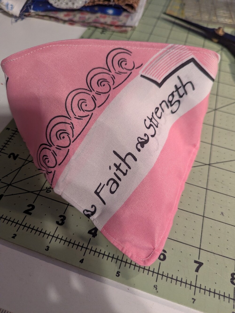Handmade Pink Breast Cancer Elastic Dog Scrunchie Bandana